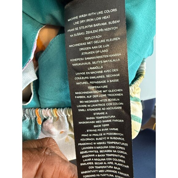 NWT Andrea Iyamah Halima Cropped‎ Top Green Abstract Print Size S - Picture 10 of 10